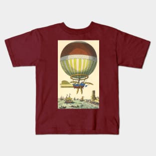 Vintage Science Fiction Steampunk Hot Air Balloon Kids T-Shirt